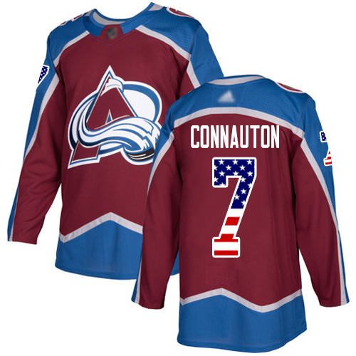 Adidas Colorado Avalanche #7 Kevin Connauton Burgundy Home Authentic USA Flag Stitched Youth NHL Jersey